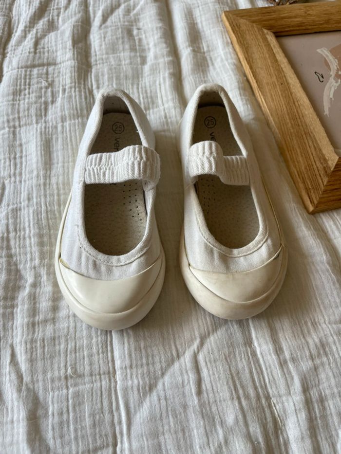 Ballerine Basket blanche élastique - Vertbaudet - photo numéro 2