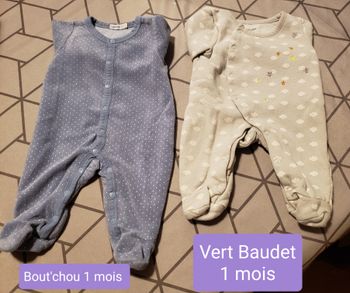 2 pyjamas hiver 1 mois