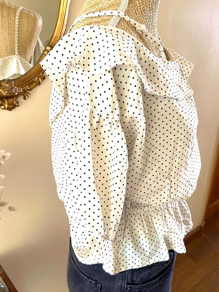 Sublime Top blanc à Pois noir Vintage dressing - photo numéro 11