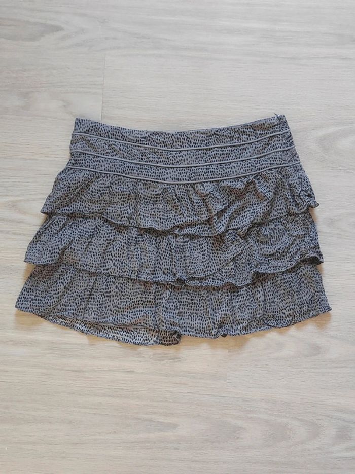 Mini jupe volant gris moucheté noir y2k / Bonobo Jeans - 38/M - photo numéro 5