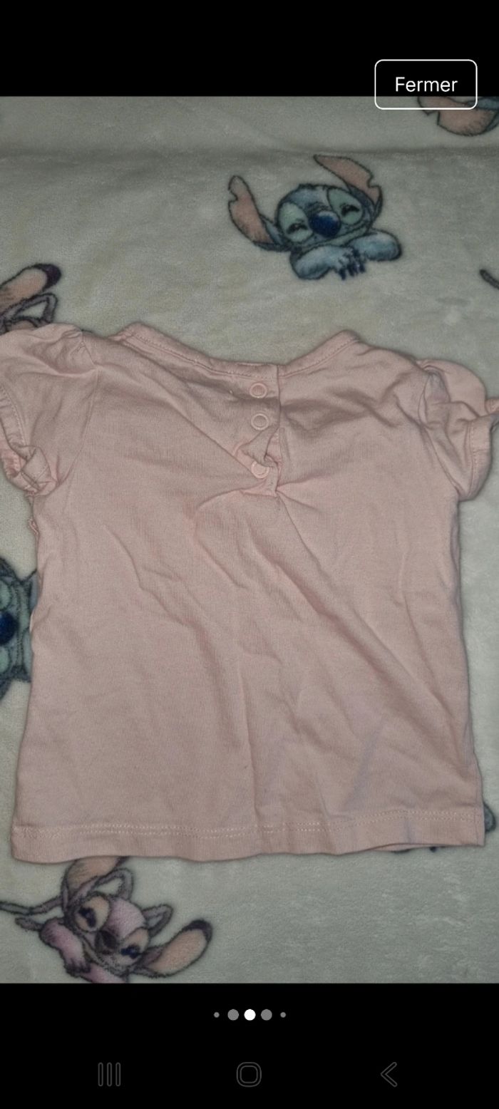 Tee-shirt manche courte 6 mois fille en très bon état - photo numéro 6