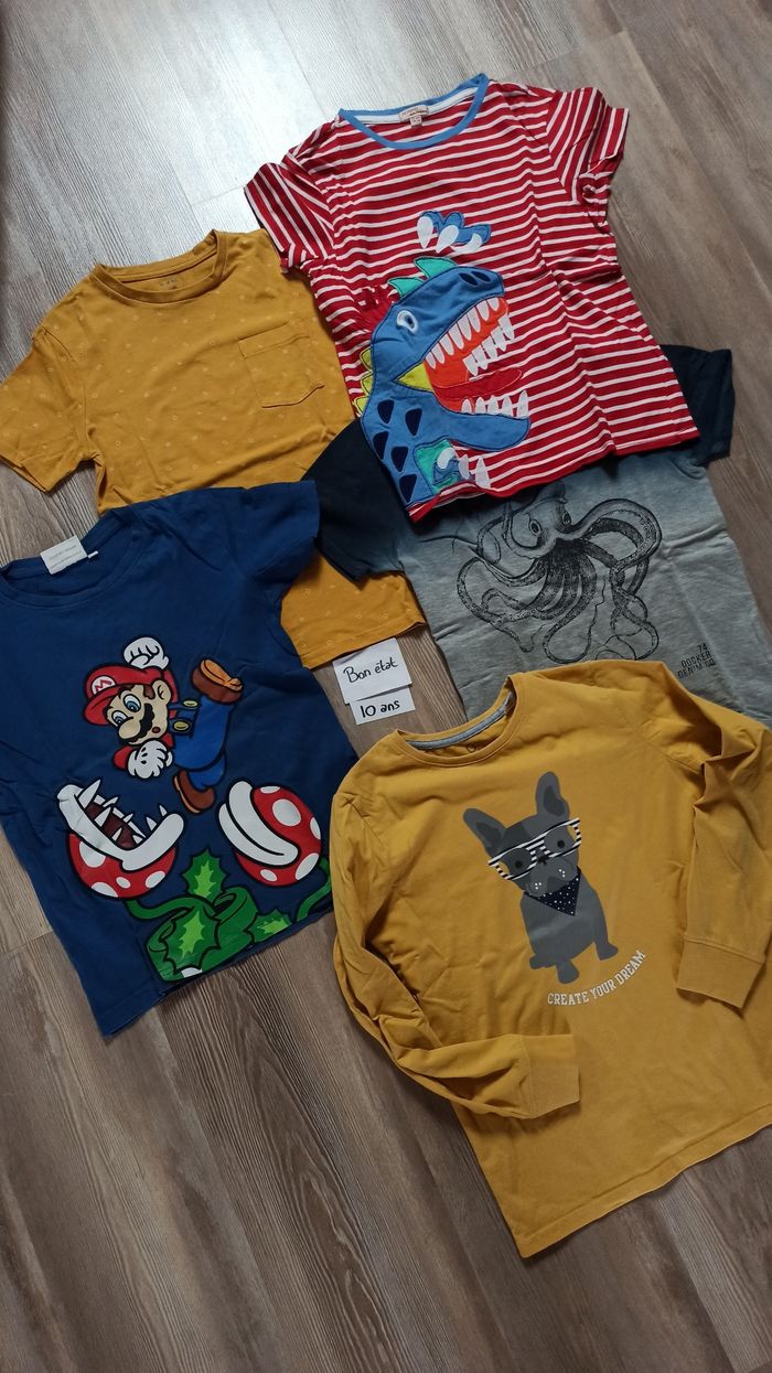 Lot hauts t-shirt garçon 10 ans Mario creeks