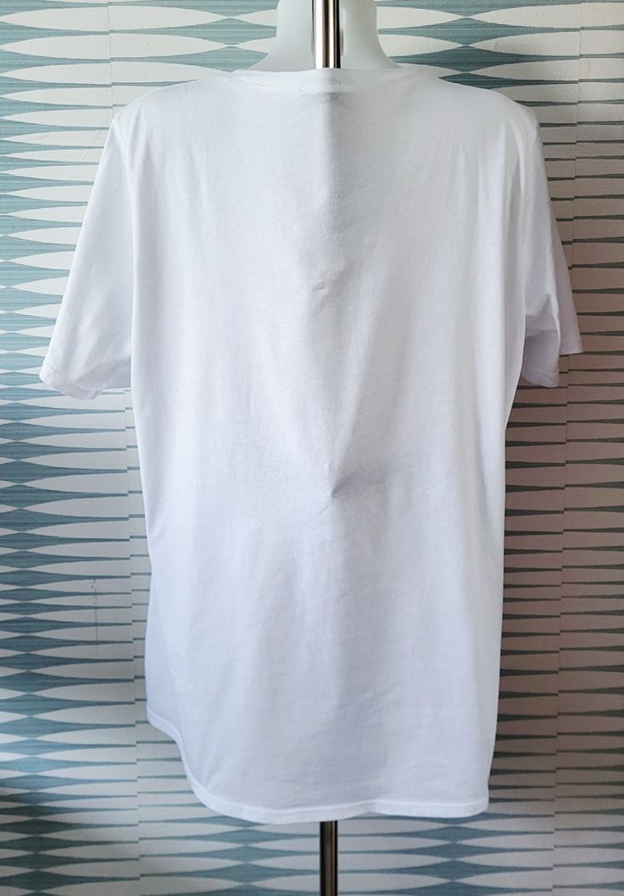 Tee-shirt blanc skull dorée et dentelle blanche taille unique Mina Rosa en excellent état - photo numéro 7