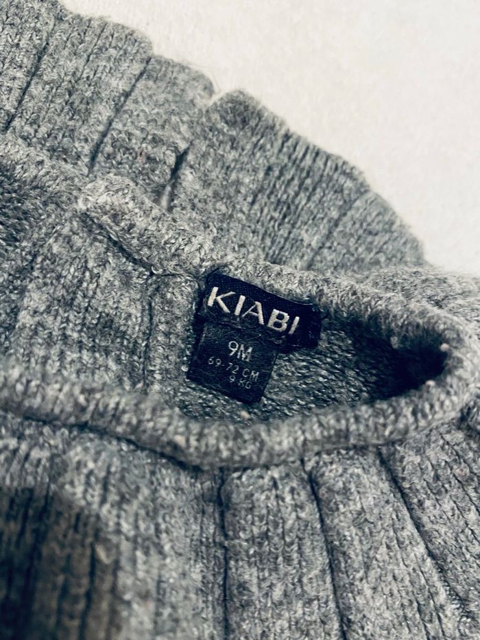 Pull en laine gris à col – Hiver KIABI • taille 9 mois  • Très bon état - photo numéro 3