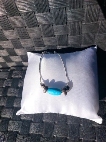 Bracelet argenté et bleu