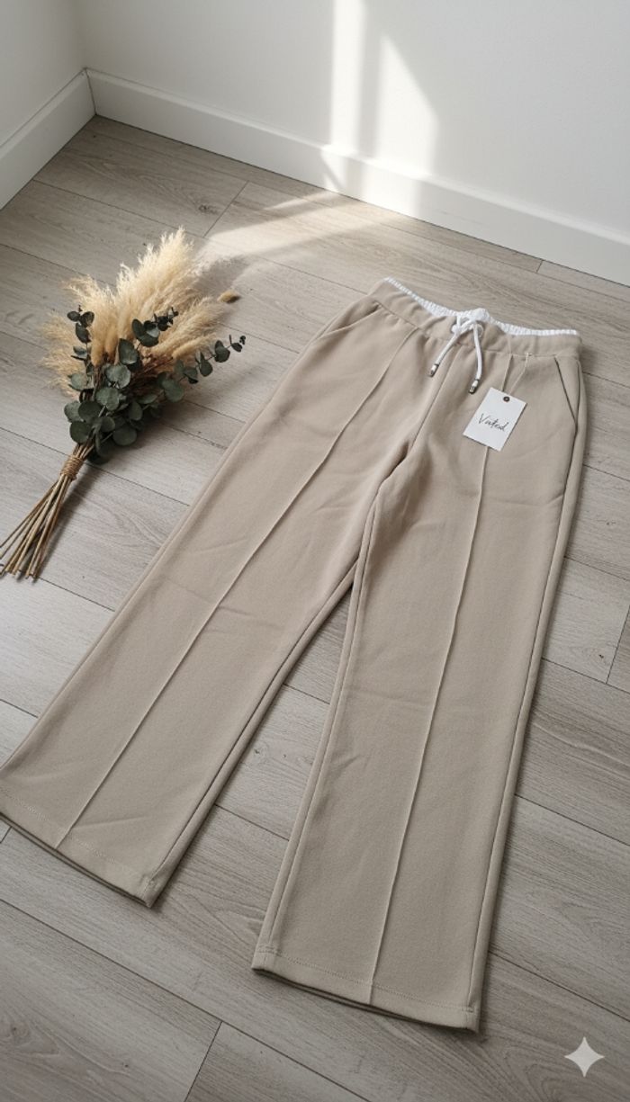 Pantalon Fluide beige Tendance / Coupe Large et Confortable - photo numéro 4
