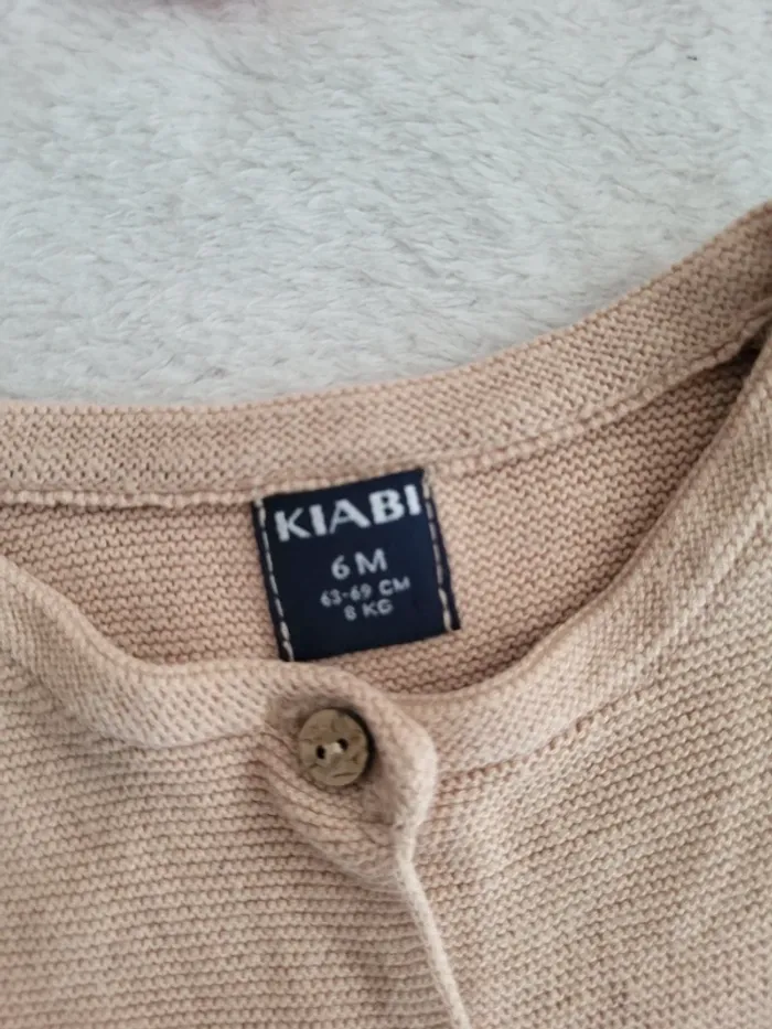 Gilet fin beige mixte 06mois - photo numéro 2