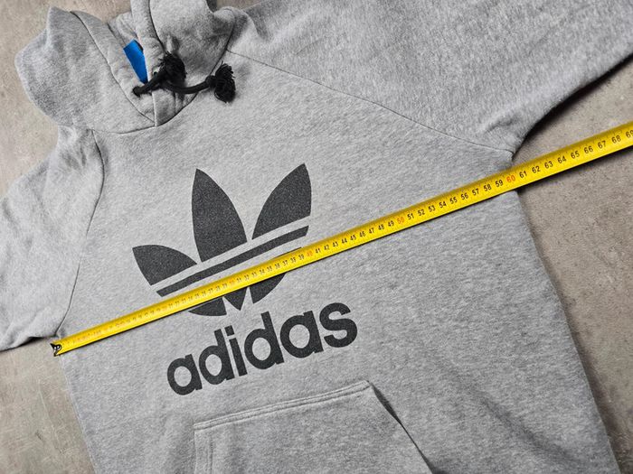 Sweat à Capuche Adidas Gris Logo Trefoil Vintage Streetwear Unisexe taille L - photo numéro 12