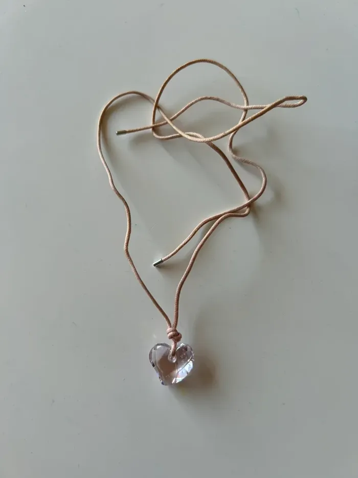 Collier Swarovski pendentif cœur en cristal rose pale - photo numéro 4