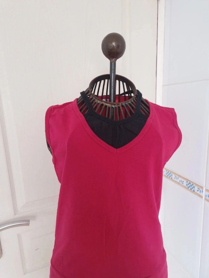 Débardeur rose et noir femme taille L/40 - photo numéro 3