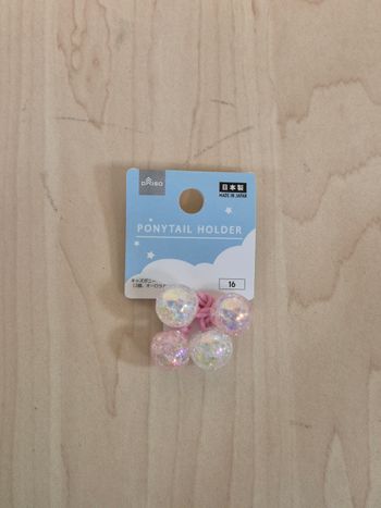 Set 2 électriques cheveux boules roses et blanches irisées