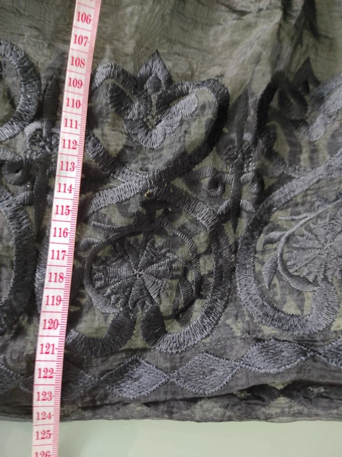 Robe longue noir manches à volants dentelle - photo numéro 6