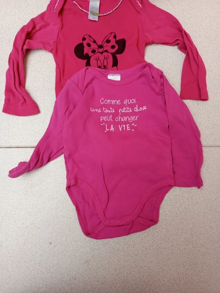Lot de 2 bodies longue manche fille 12mois - photo numéro 4