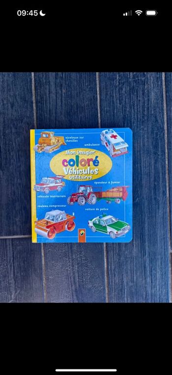 Livre Mon Imagier coloré Véhicules Utilitaires pour Enfants
