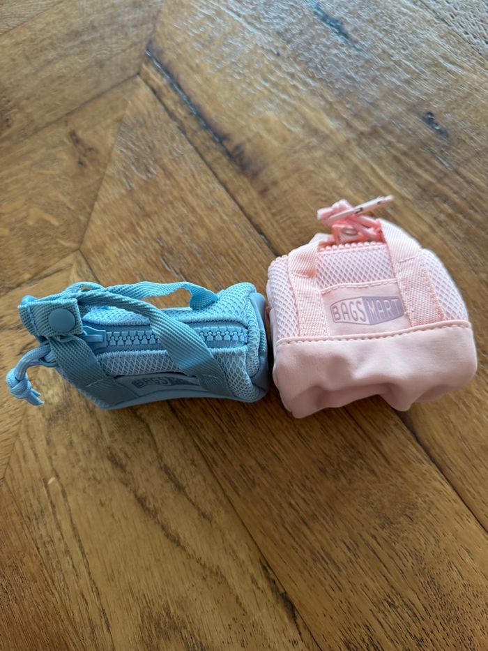 Lot 2 mini pochettes porte-monnaie Bagsmart rose et bleu - photo numéro 3