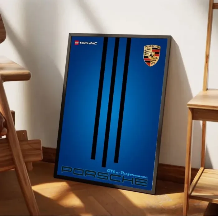 Affiche Lego Technic Porsche GT4 e-Performance - format 50x40 cm (fichier numérique)