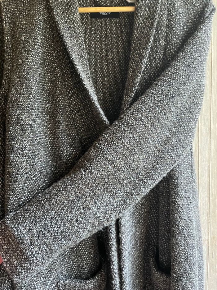 Manteau / veste long laine gris chiné taille 38/40 - photo numéro 3