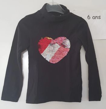 T-shirt ml coeur sequins Orchestra 6 ans
