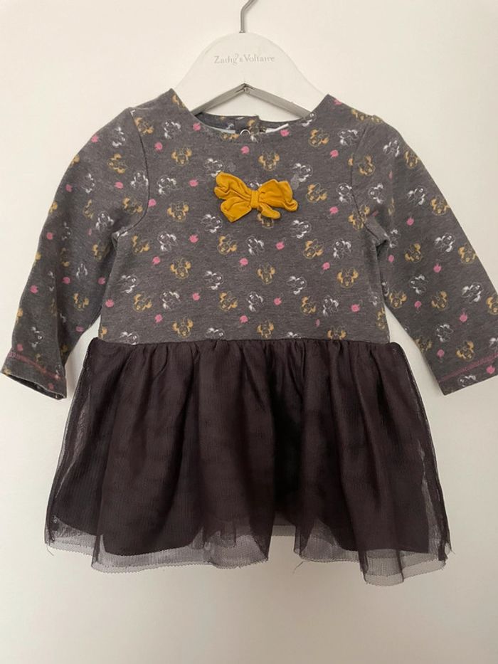 Robe bébé fille disney 6 mois jaune moutarde gris
