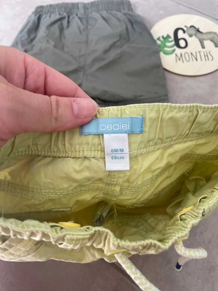 Lot de deux shorts pantalons taille 6 mois obaibi - photo numéro 7