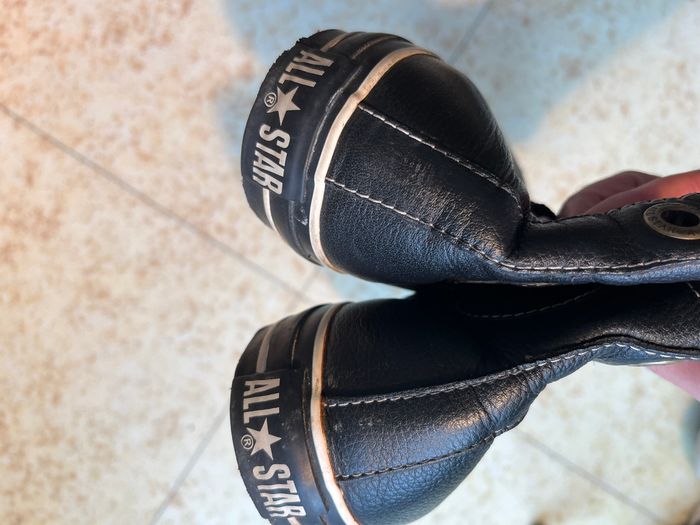 Basket converse en cuir femme noires 37 en très bon état - photo numéro 4