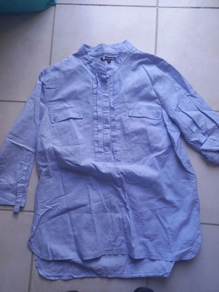 Chemise bleu tissu