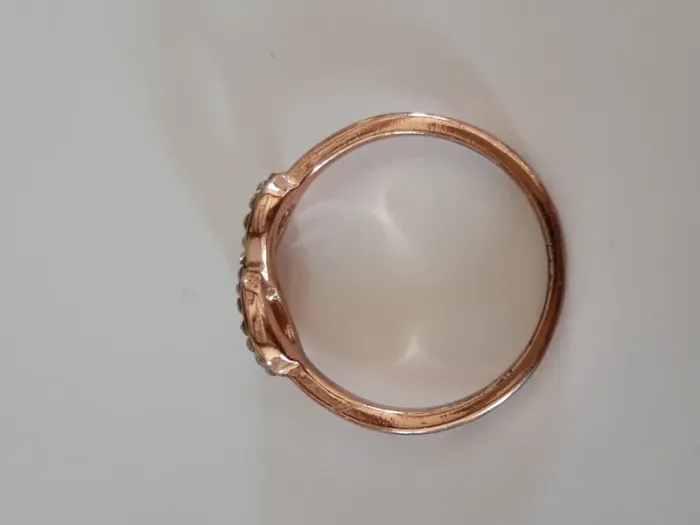 Jolie bague fine couleur or rosé infini avec strass taille 57 - photo numéro 2