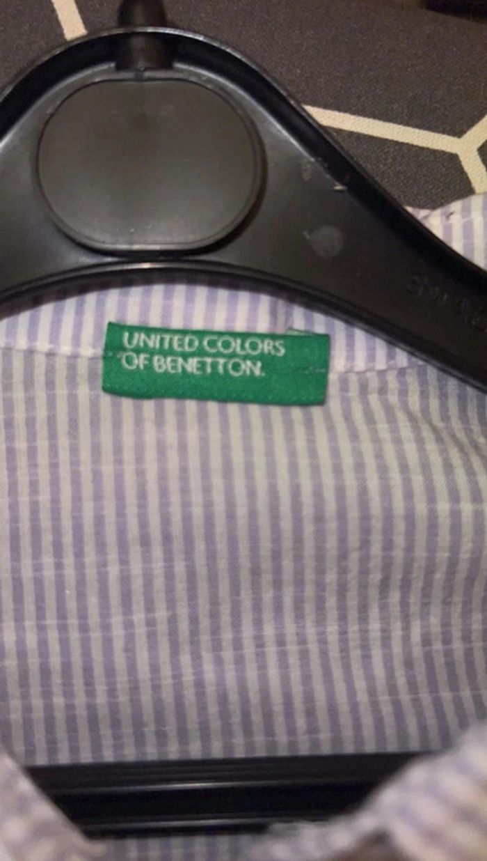 Chemise sans manches bleu rayé blanc à volant 6 ans - Benetton - photo numéro 4
