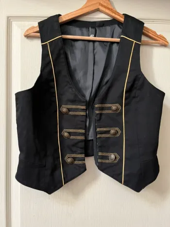Veston noir et brodé noir / Vintage HM , très bon état / taille 42