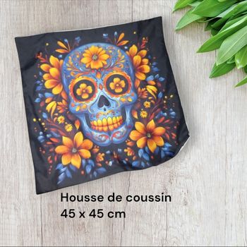 Housse de coussin gothique tête de mort