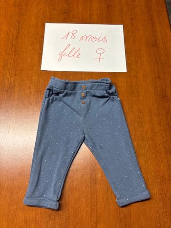 Pantalon bleu à pois