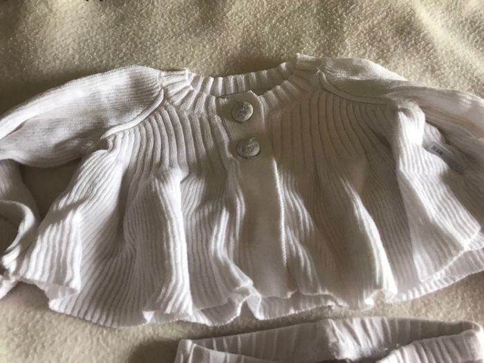 Ensemble fille robe blanc gris 1 mois - photo numéro 3