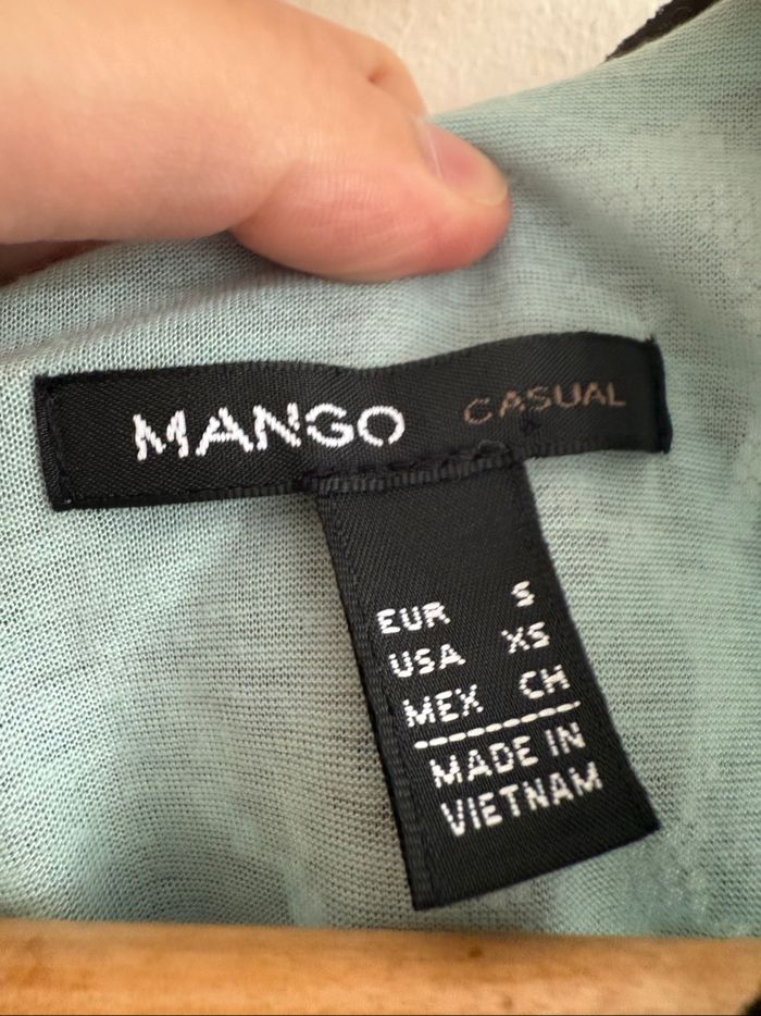 Robe moulante noir turquoise mango taille 36 S - photo numéro 6