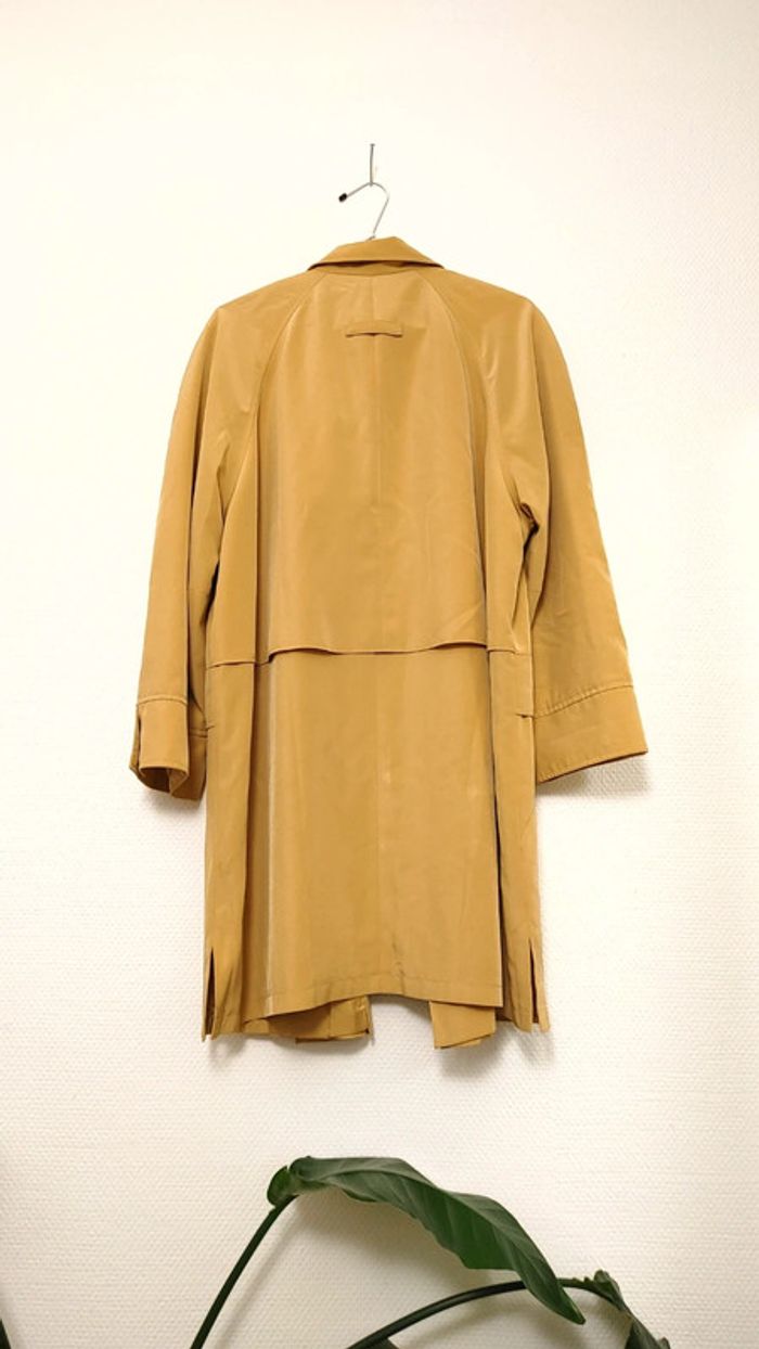 Trench jaune doré raglan poche bouton fluide - photo numéro 2