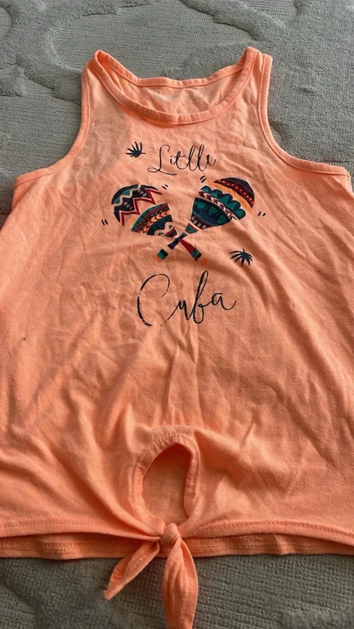 Lot de 2 débardeurs fille – Thème Cuba – Taille 10A / 140 cm - photo numéro 7