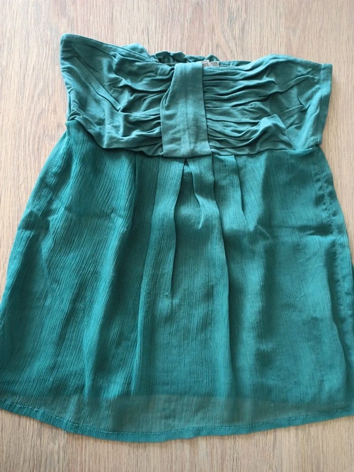 Bustier avec voile ton sur ton