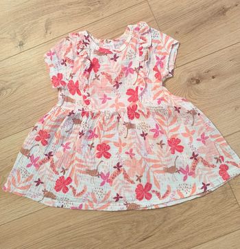 Robe fleurie en gaze de coton Petit Béguin - Taille 18 mois 86cm