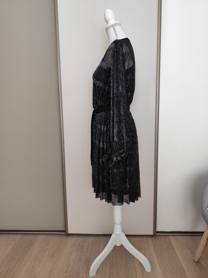 Robe de soirée Maje taille 36 noire métallisée argent - photo numéro 7