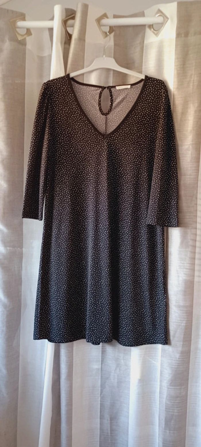 Robe femme noire à petits pois blanc Cache Cache taille M - photo numéro 2