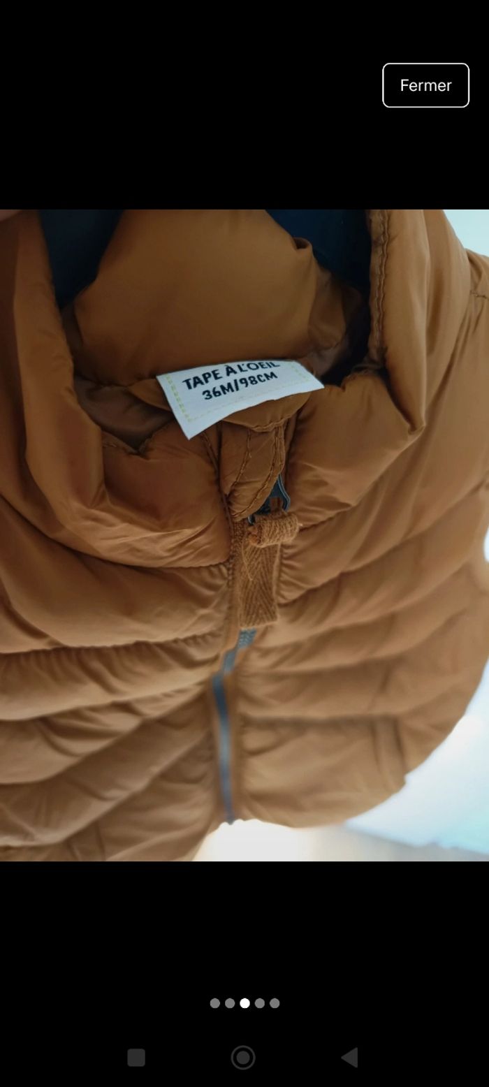 Doudoune sans manche marron 36 mois - photo numéro 3