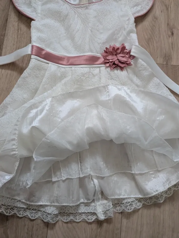 Robe de cérémonie chic blanche dentelle 2-3 ans - photo numéro 6