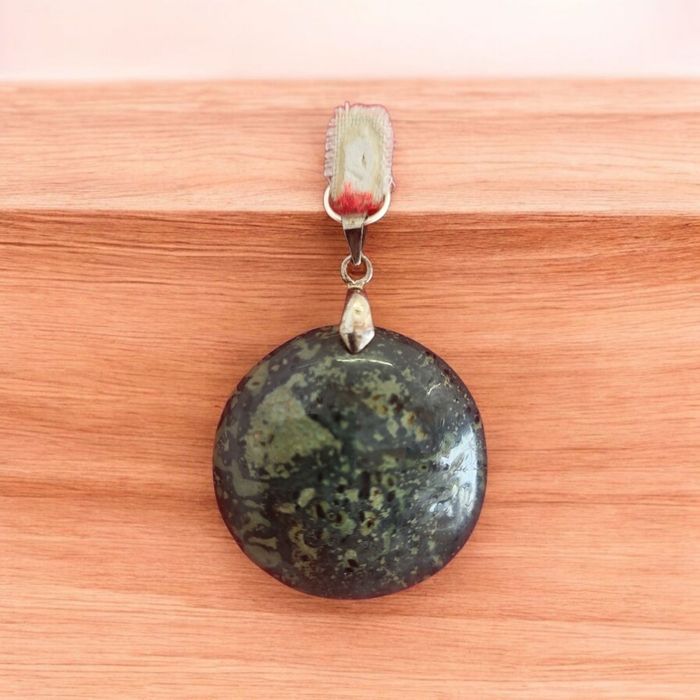 Pendentif ronde ,jaspe kambamba - photo numéro 3