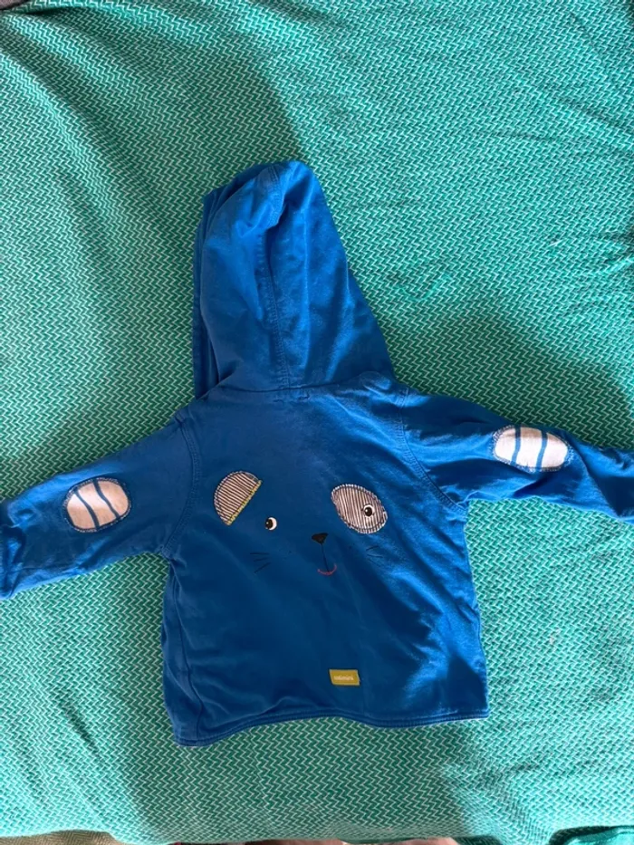 Veste avec capuche bleu Catimini 3 mois - photo numéro 7