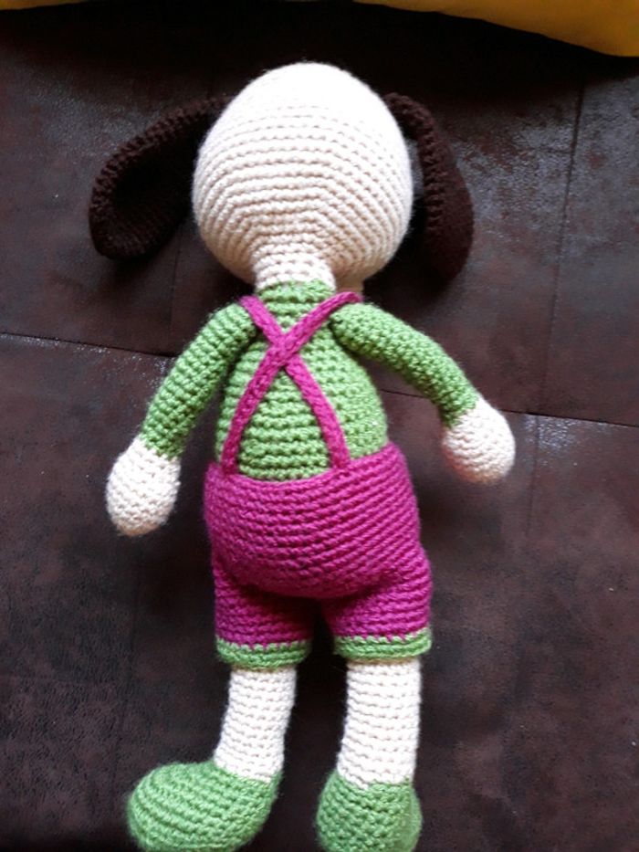 Peluche chien 41 cm fait main - photo numéro 3