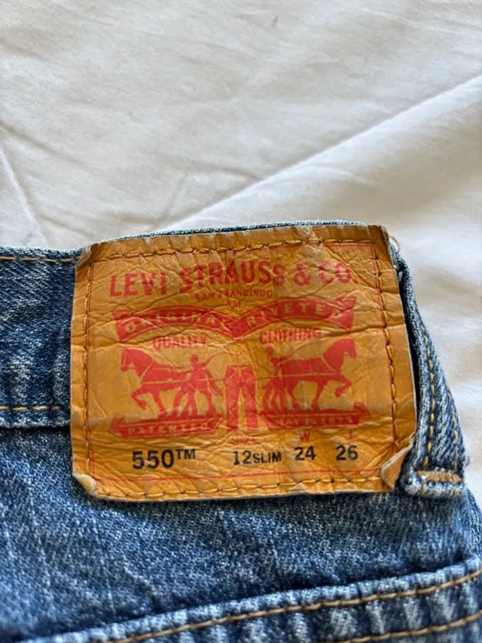 Jean levi’s 550 relaxed large droit straight  7/8 eme bleu y2k 00s XS/34 ou 14 ans rare US - photo numéro 2