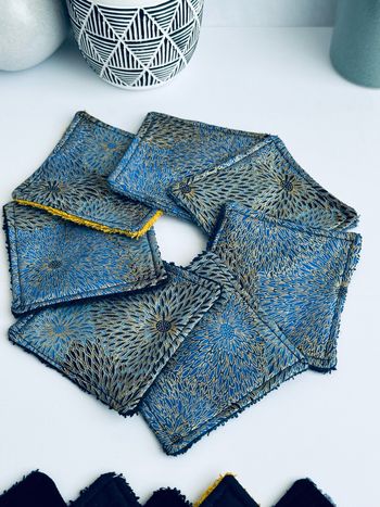 Lingette lavable et réutilisable lot de 7 en éponge coton