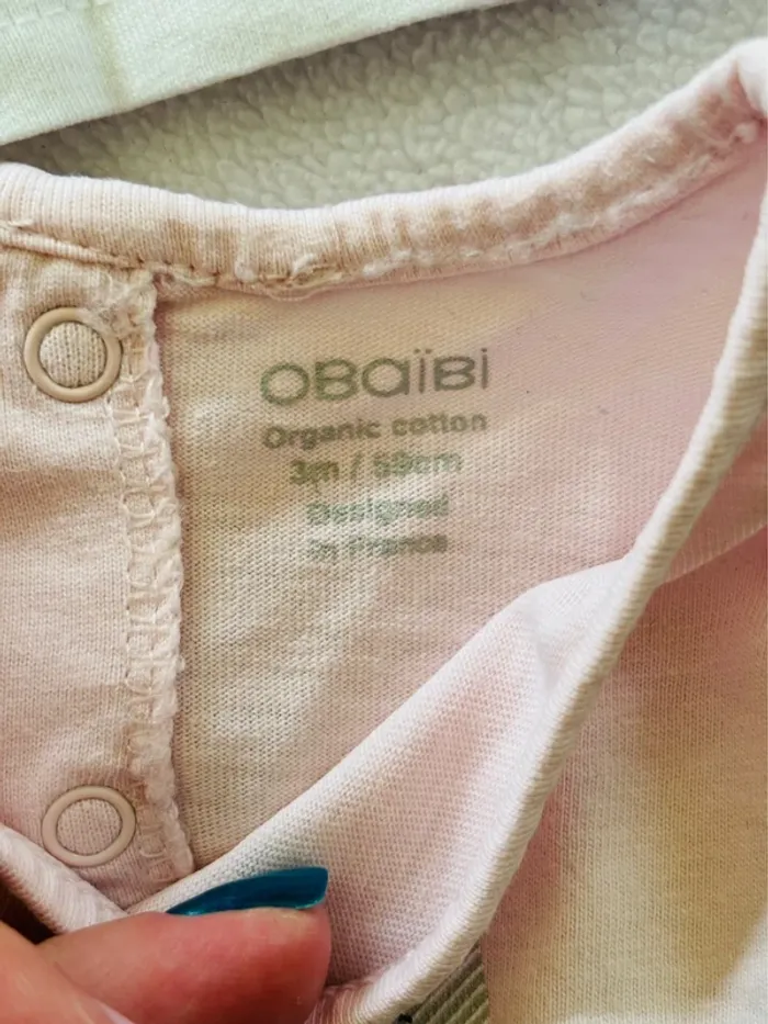 👶 Lot de 2 t-shirt manches longues fille - Obaïbi - 3 mois 👶 - photo numéro 3