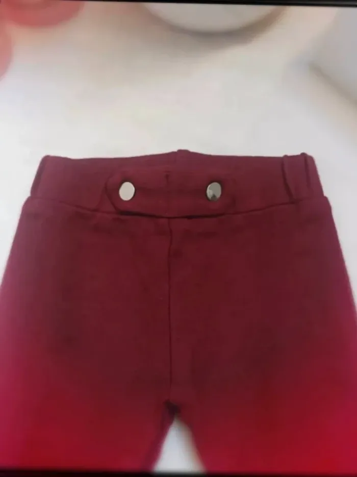 Jegging bordeaux Mes Petits Cailloux fille 9 mois - photo numéro 2