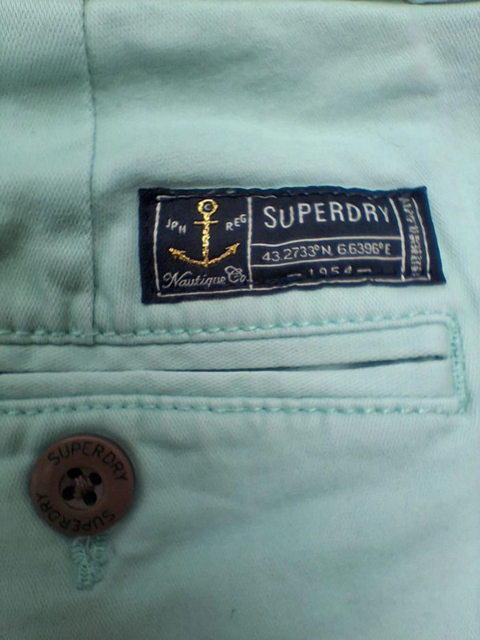 Short court bleu turquoise Superdry taille M - photo numéro 8