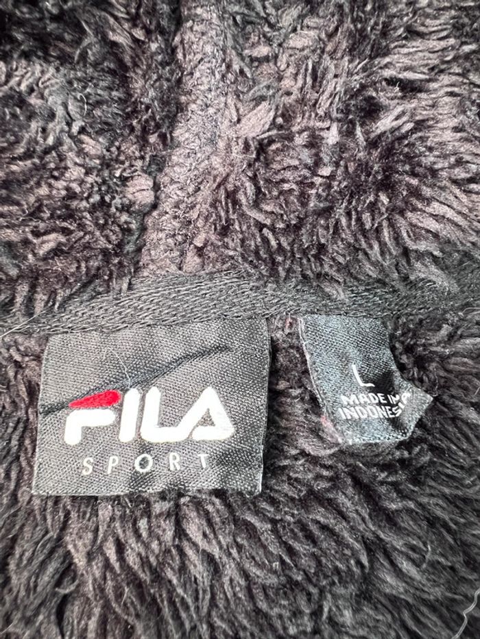 Pull sweat Polaire à capuche avec zip Fila noire – Taille L Homme - photo numéro 8